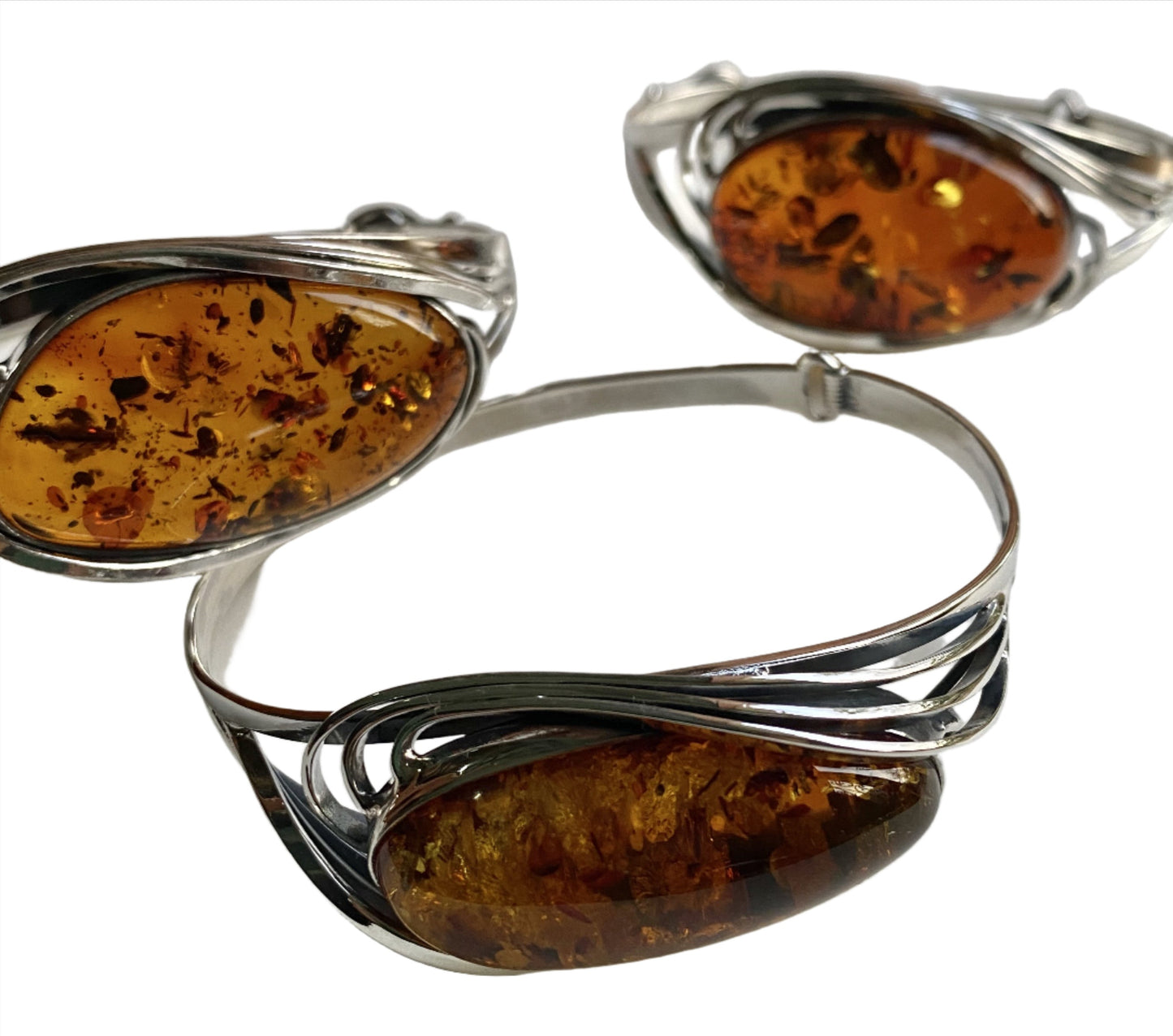 Sterling Silver Amber Bracelets Twist