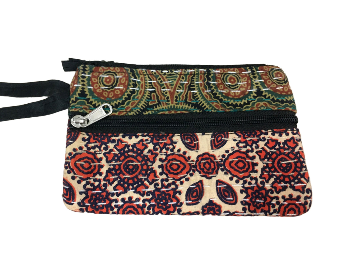 Block Print Kantha Medium Coin/Make-up Bag