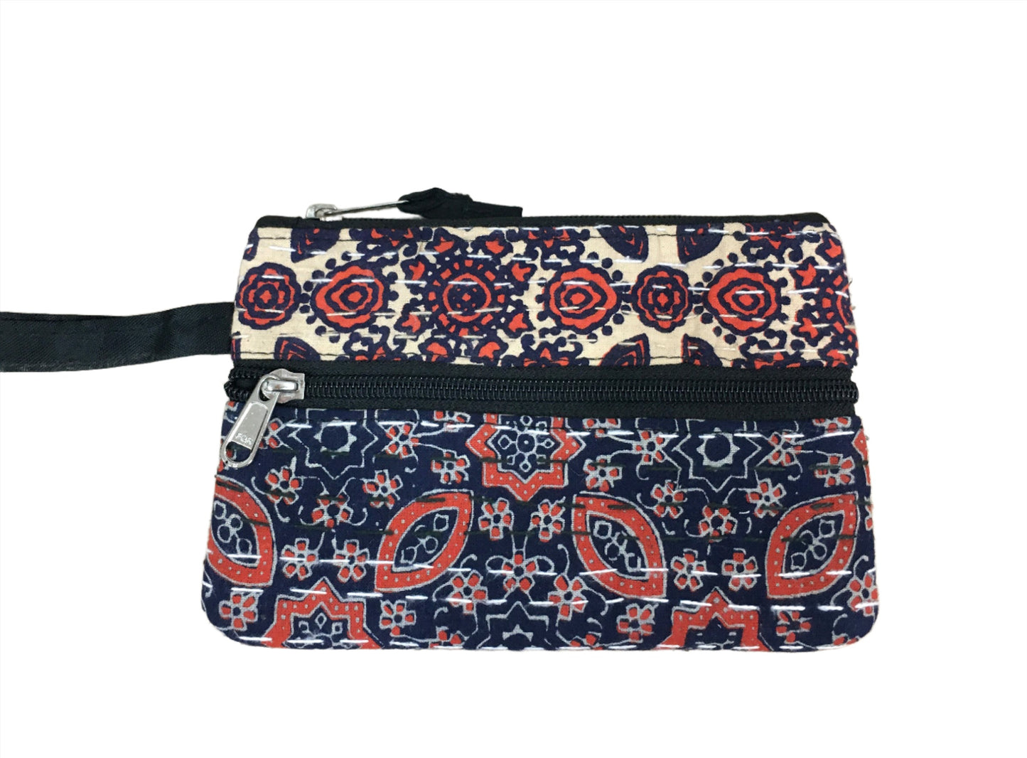 Block Print Kantha Medium Coin/Make-up Bag