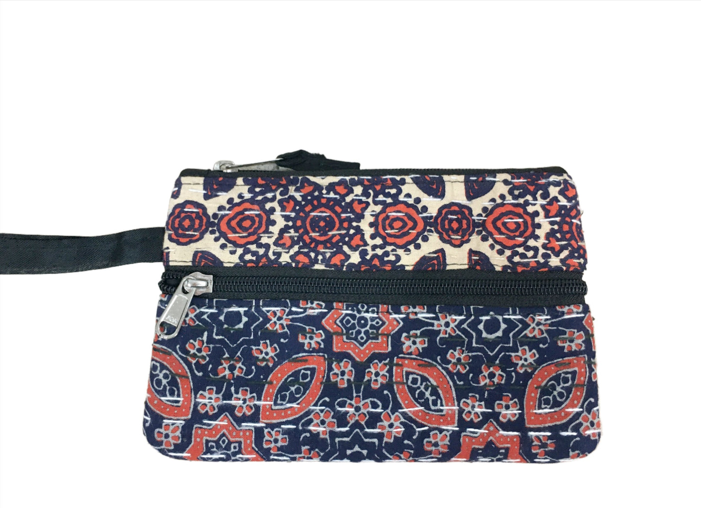 Block Print Kantha Medium Coin/Make-up Bag