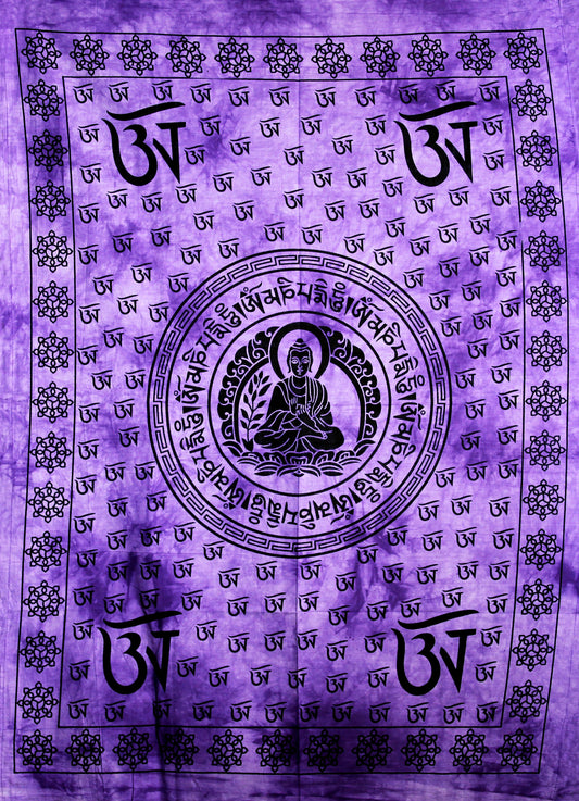 Hand printed Fabric Posters Mini Buddha Tapestry Wall Hangings - Available in 5 Colors