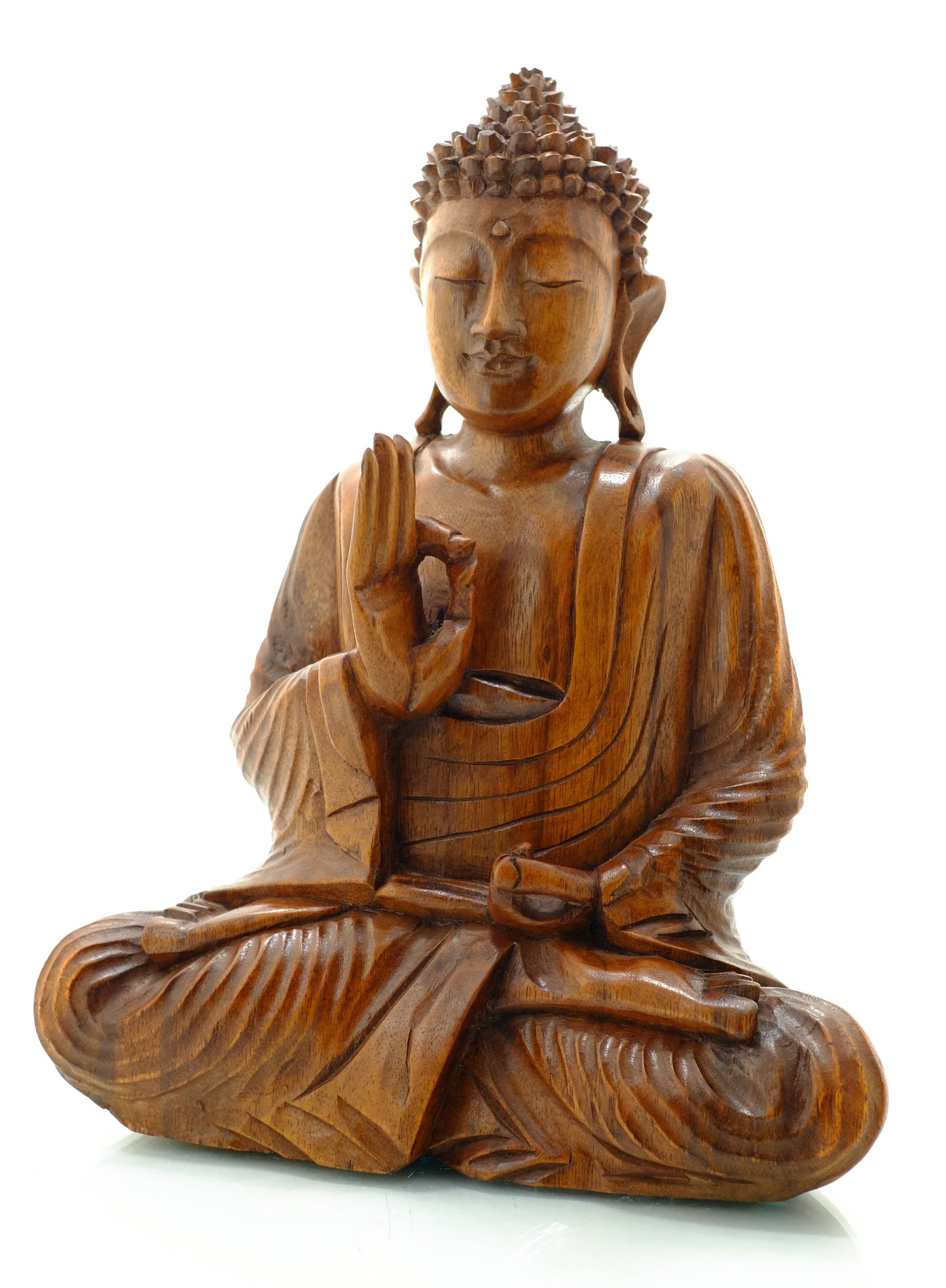 Hand Carved Suar Wood Buddha Statues - Available in 6 Sizes
