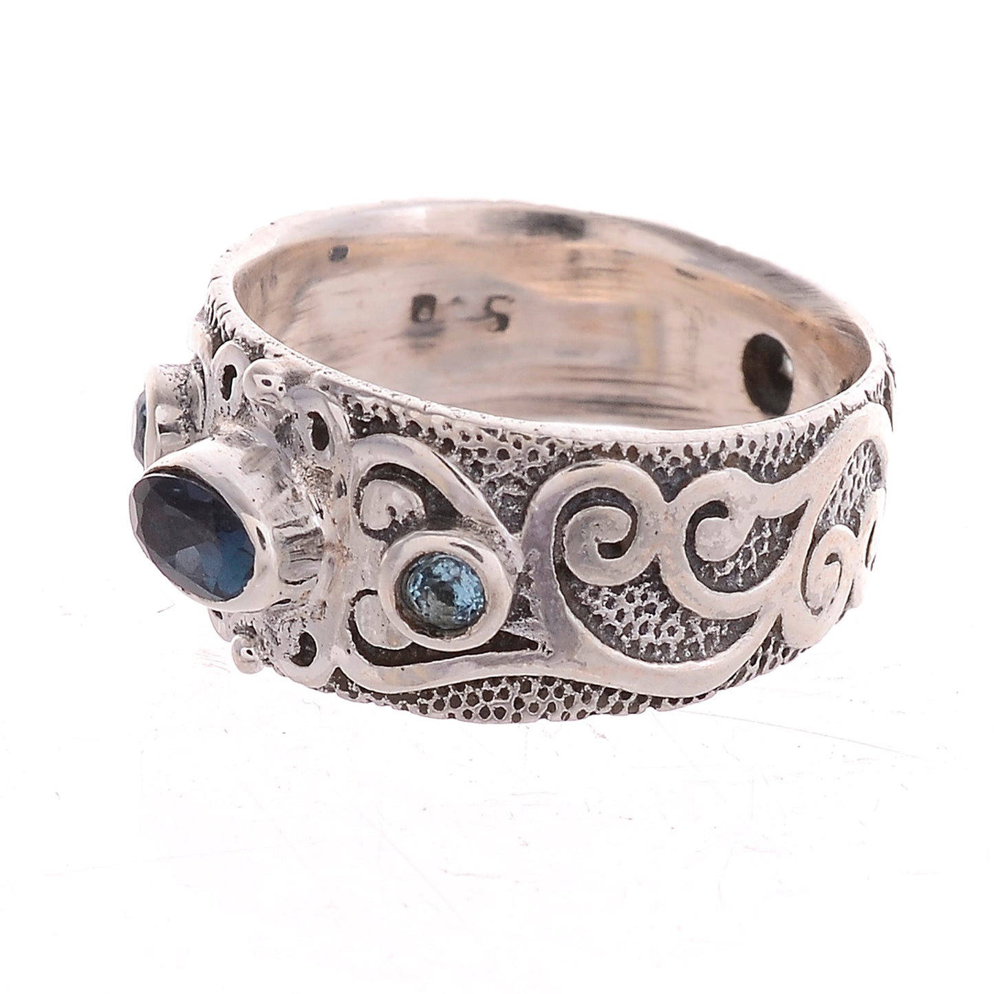 Sterling Silver double Jayli Work Stone Ring