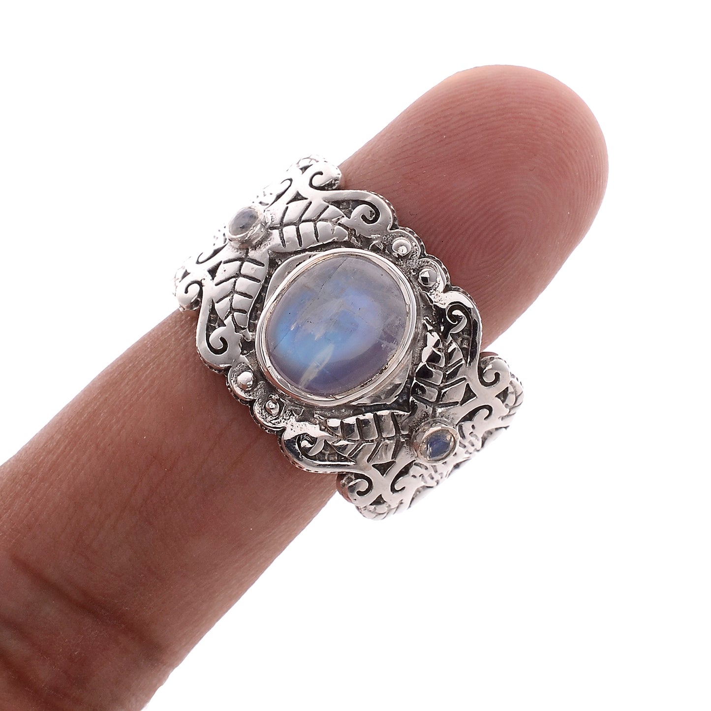 Sterling Silver Hand cut Gemstone Ring Mens Sizes
