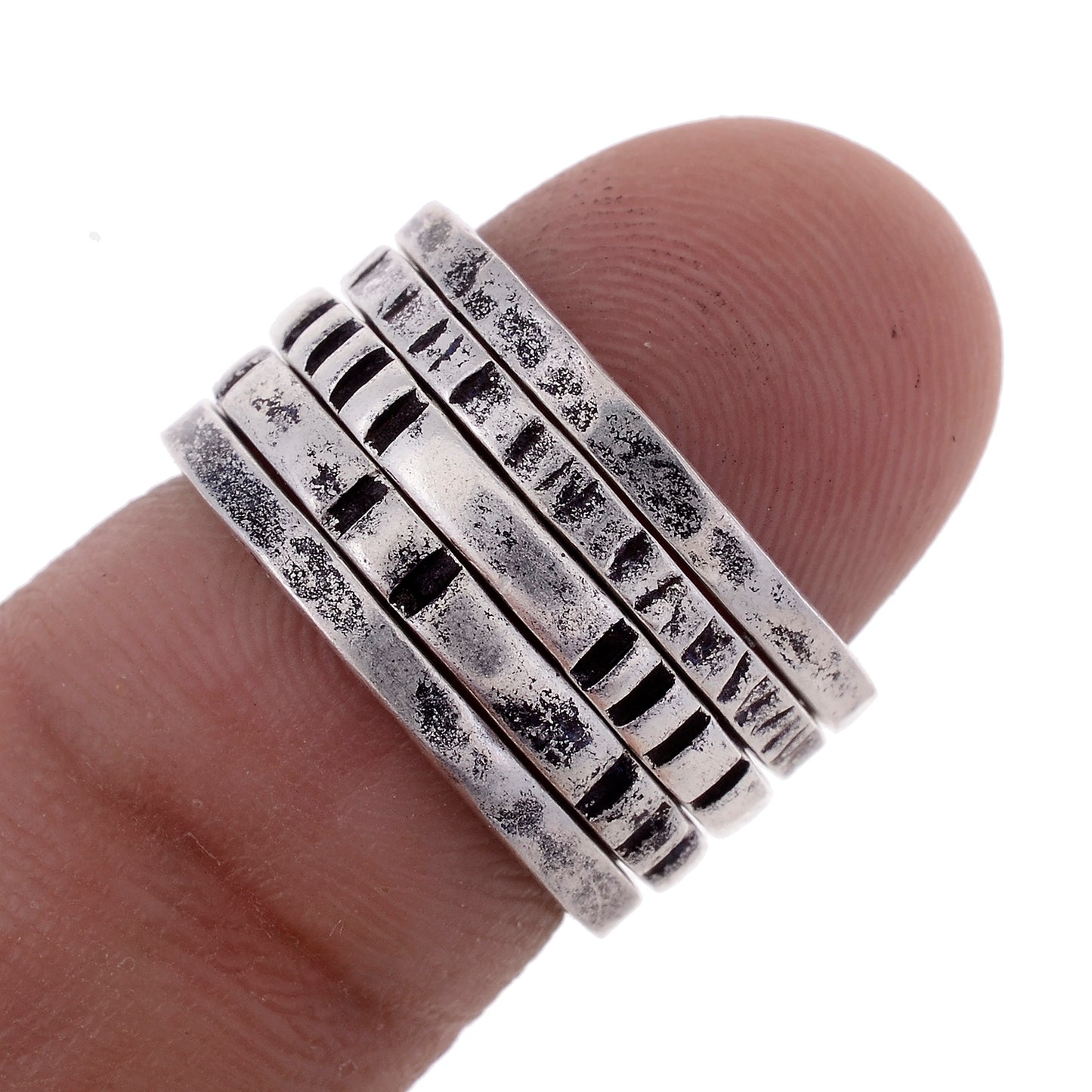 Sterling Silver Hand Hammered Stack Rings -Sizes 5-10