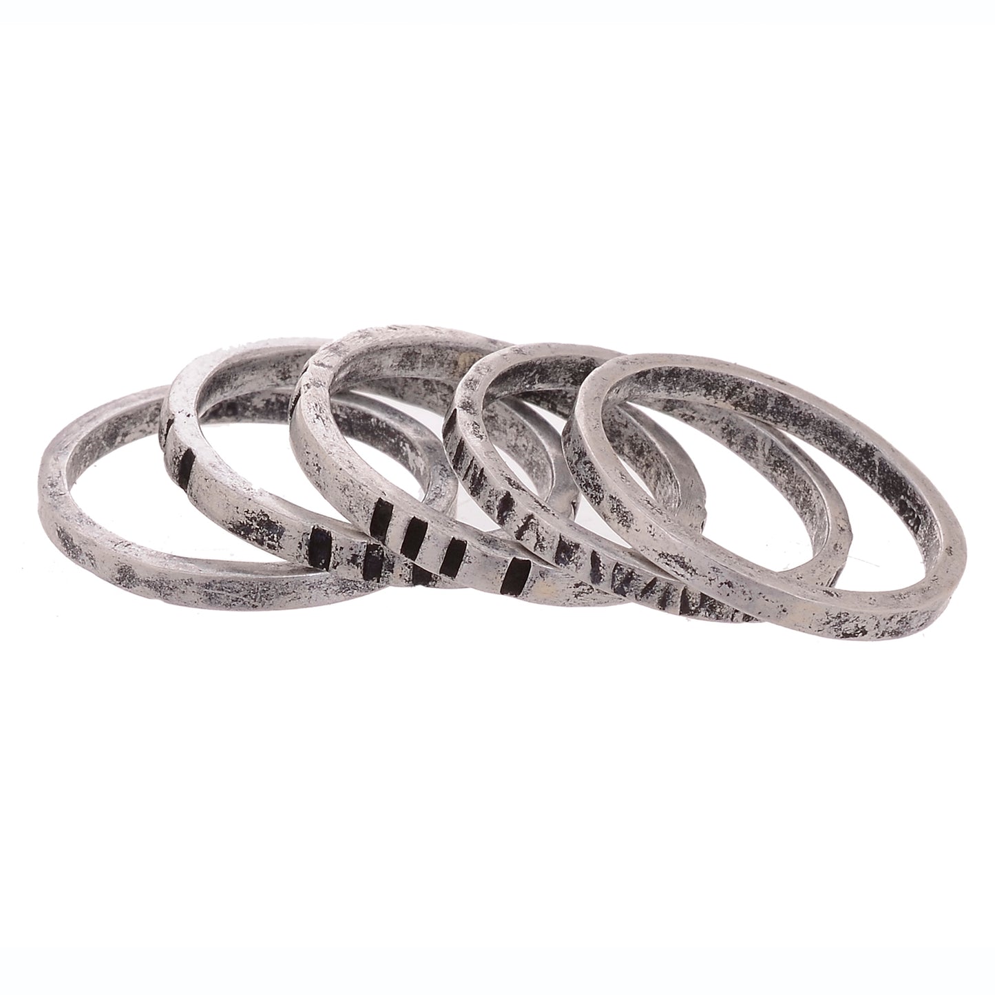 Sterling Silver Hand Hammered Stack Rings -Sizes 5-10