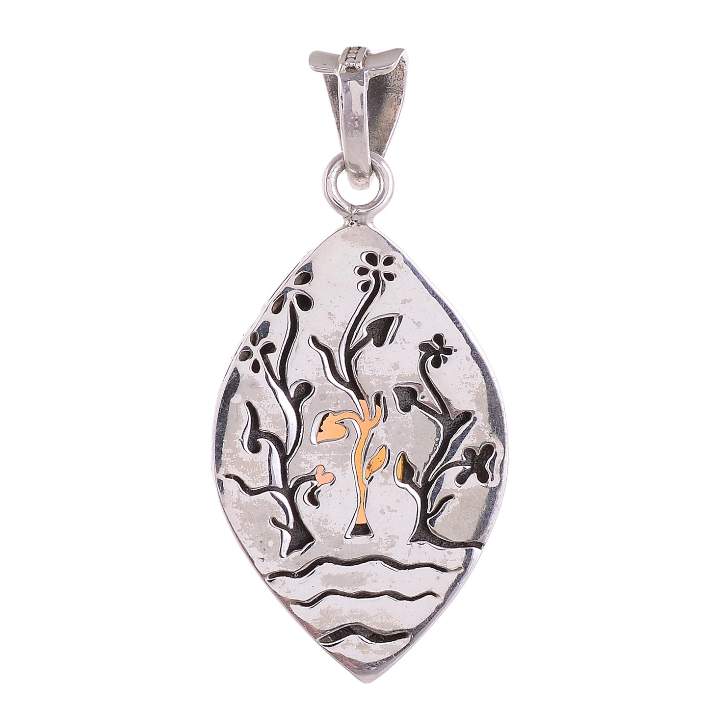 Sterling Silver Special Jayli work Gemstone Pendant