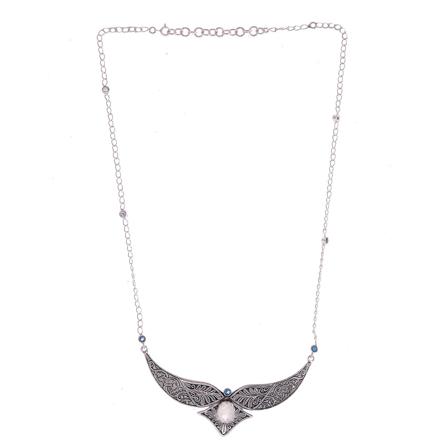 Sterling Silver Jayli work Necklace - 14 stones Sterling Silver Jayli work Necklace - 14 stones