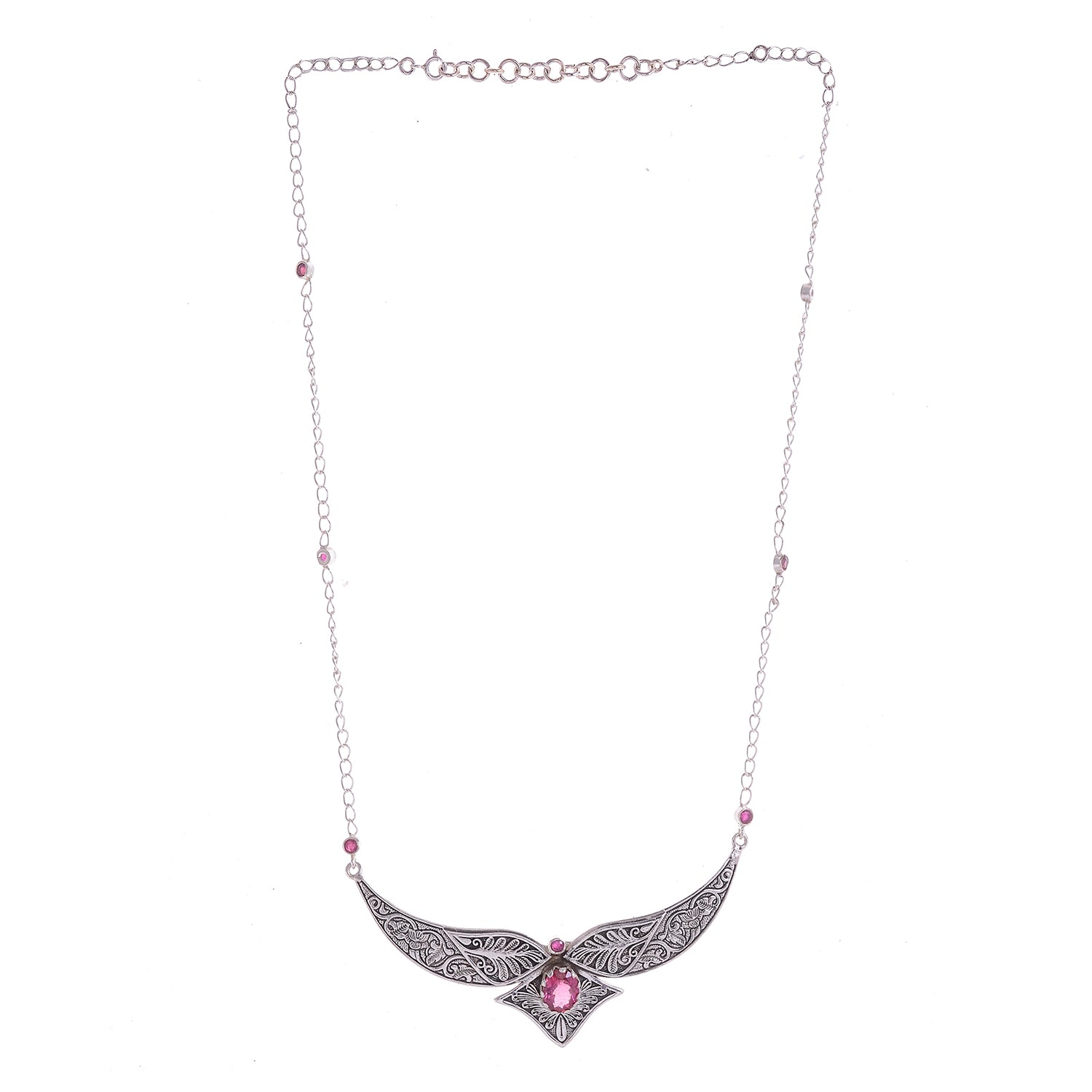 Sterling Silver Jayli work Necklace - 14 stones Sterling Silver Jayli work Necklace - 14 stones