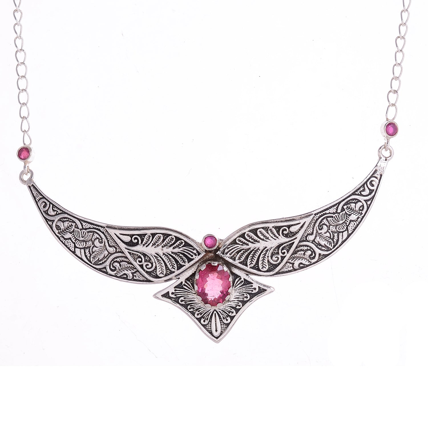 Sterling Silver Jayli work Necklace - 14 stones Sterling Silver Jayli work Necklace - 14 stones