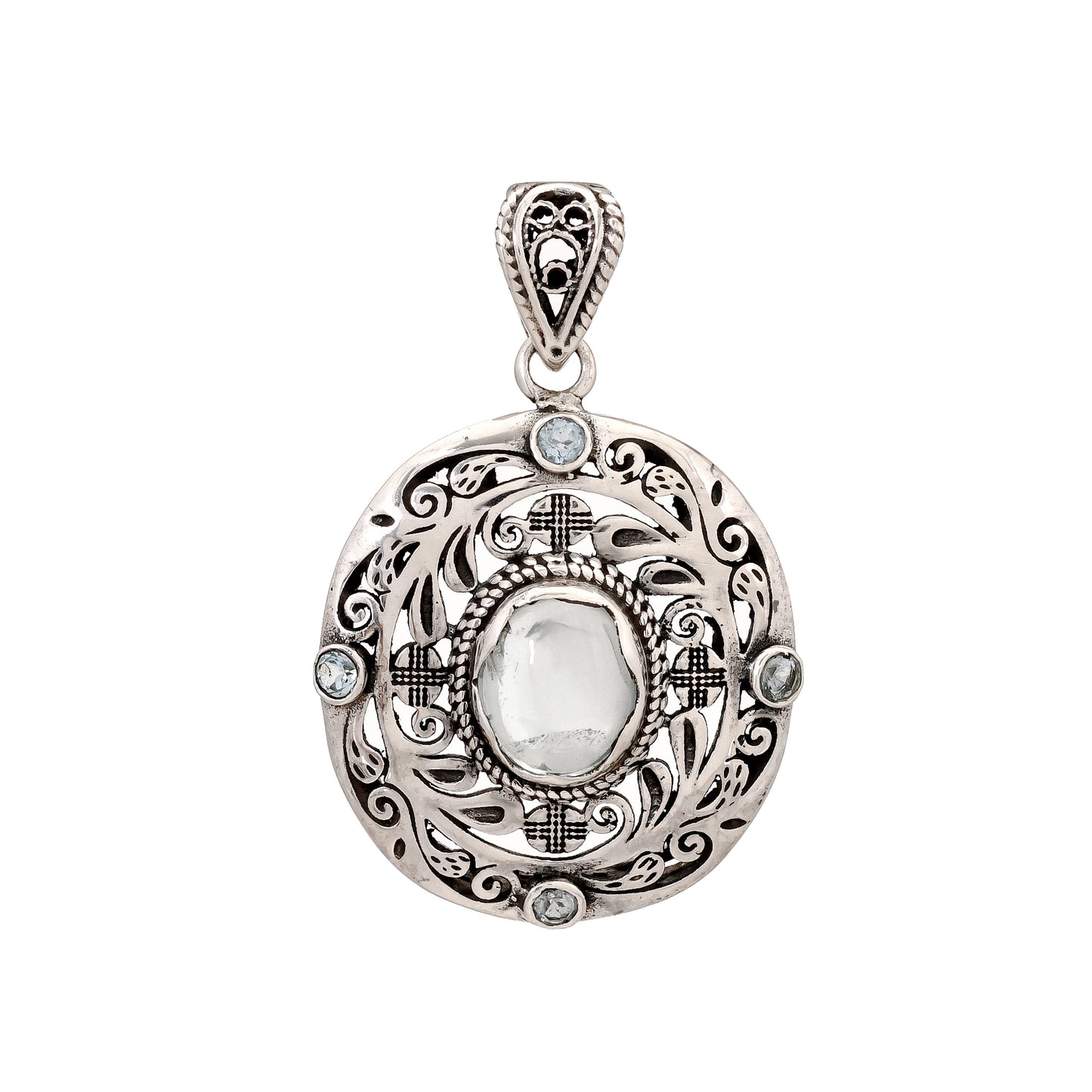 Sterling Silver Special Jayli cut work Pendants- Available in 12 stones