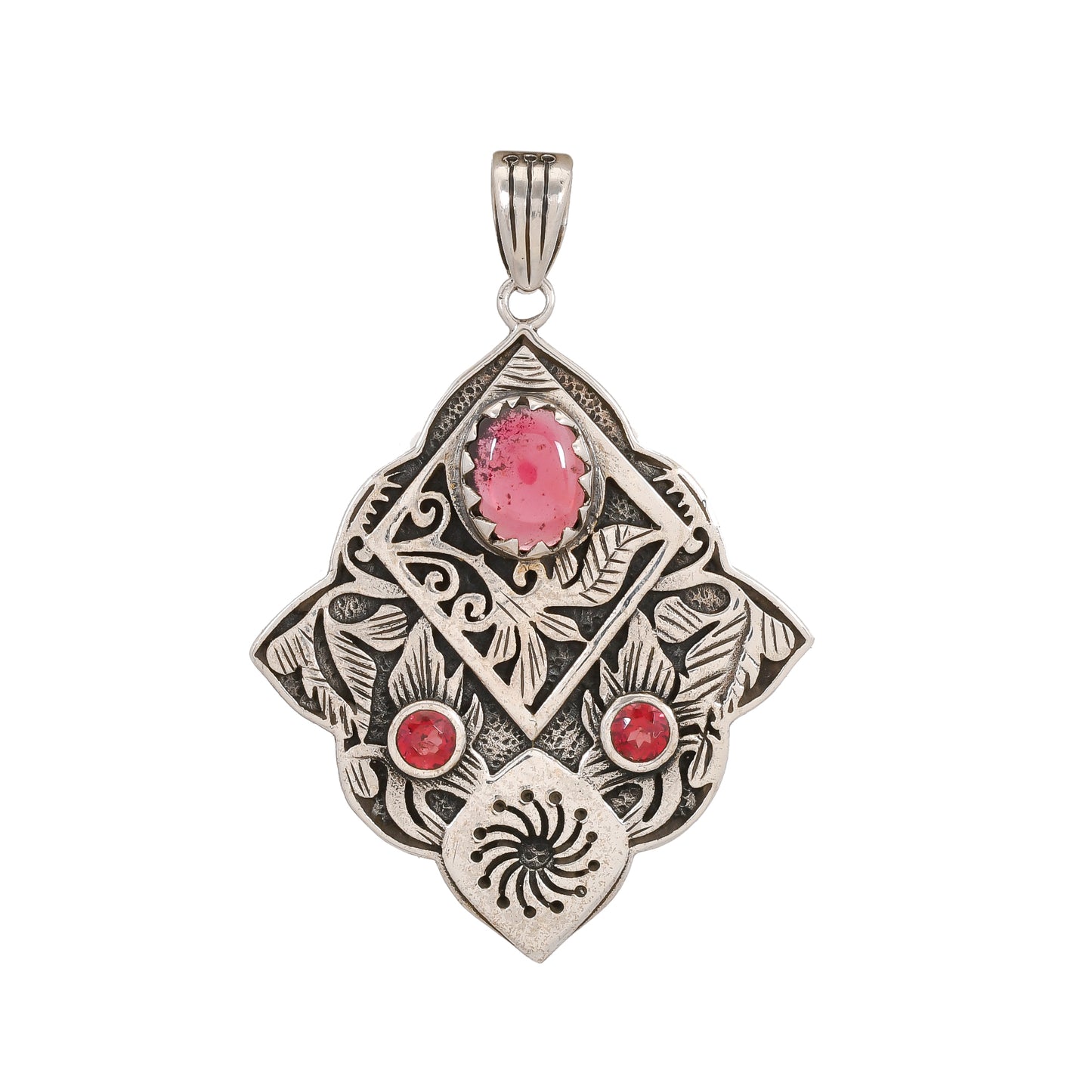 Sterling Silver Special Jayli work Gemstone Pendants - Available in 12 stones
