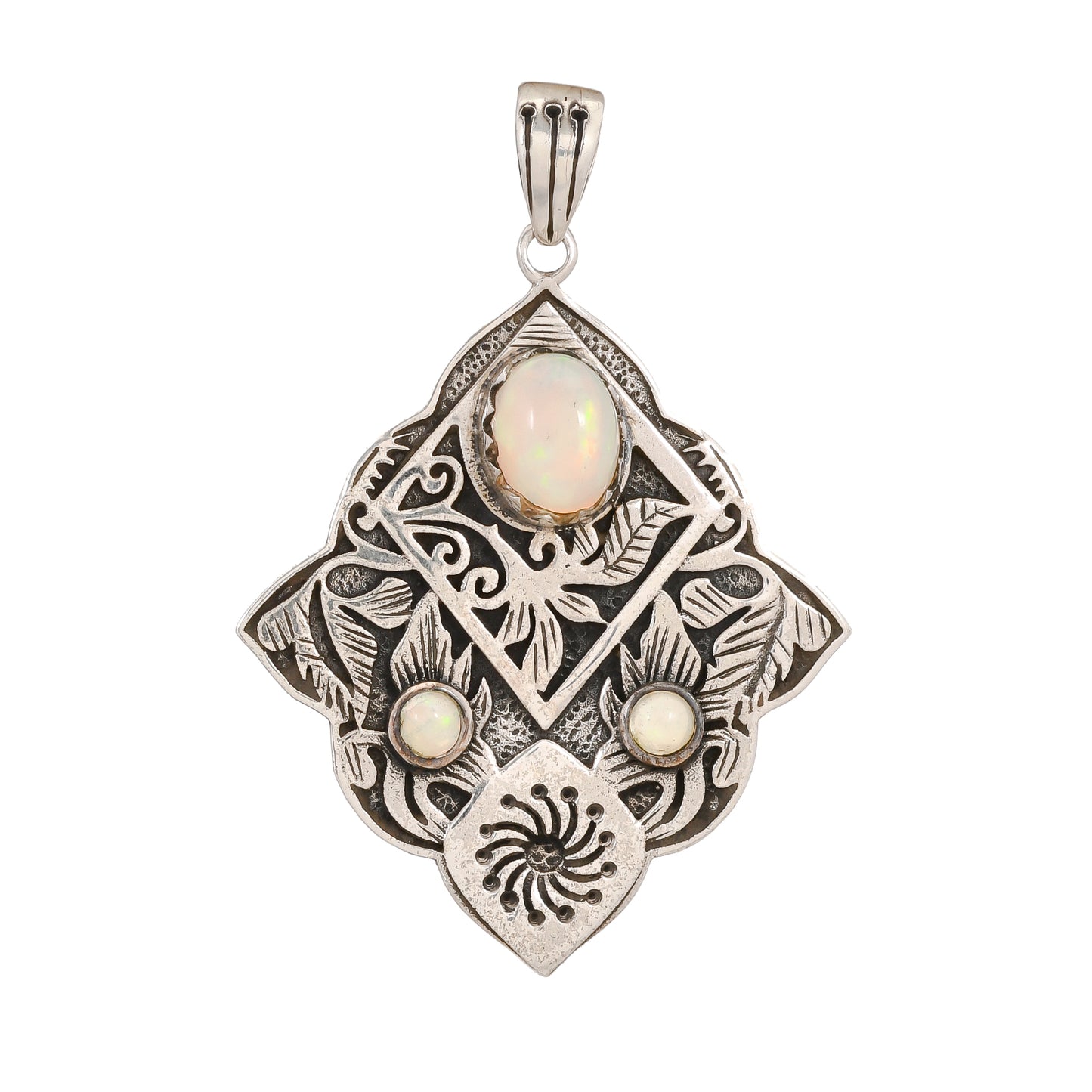 Sterling Silver Special Jayli work Gemstone Pendants - Available in 12 stones