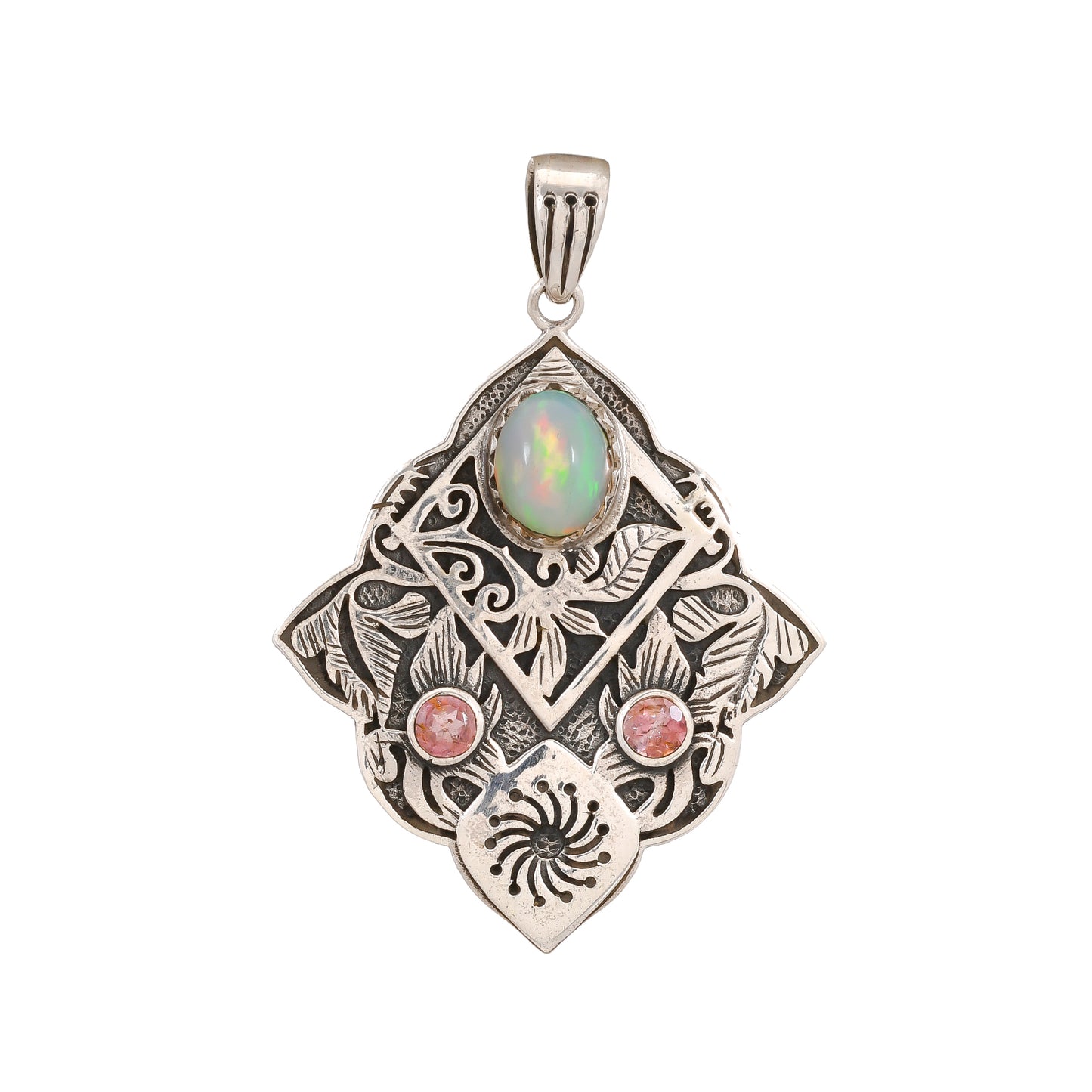 Sterling Silver Special Jayli work Gemstone Pendants - Available in 12 stones