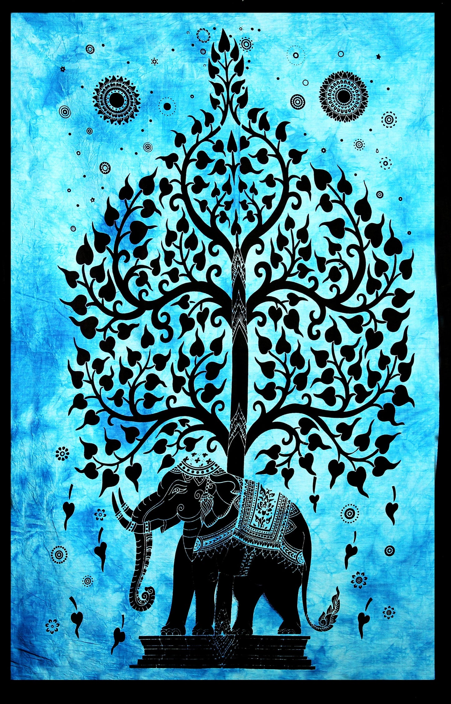 Hand printed Mini Elephant Tree of Life Tapestry Wall Hangings - Available in 6 Colors
