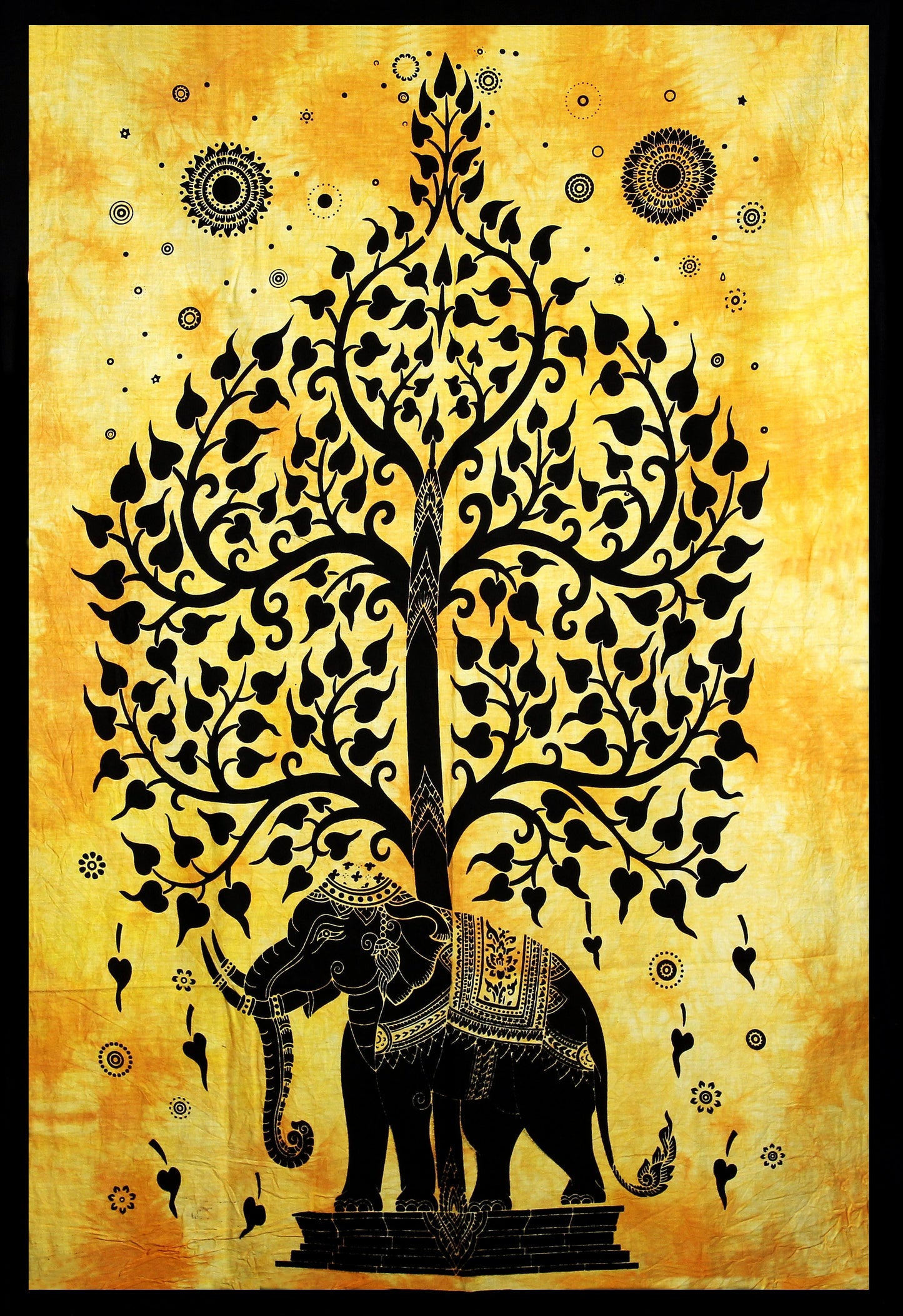 Hand printed Mini Elephant Tree of Life Tapestry Wall Hangings - Available in 6 Colors