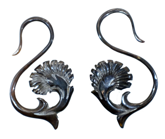 Beautifully Detailed Hand Carved Gauged Earrings