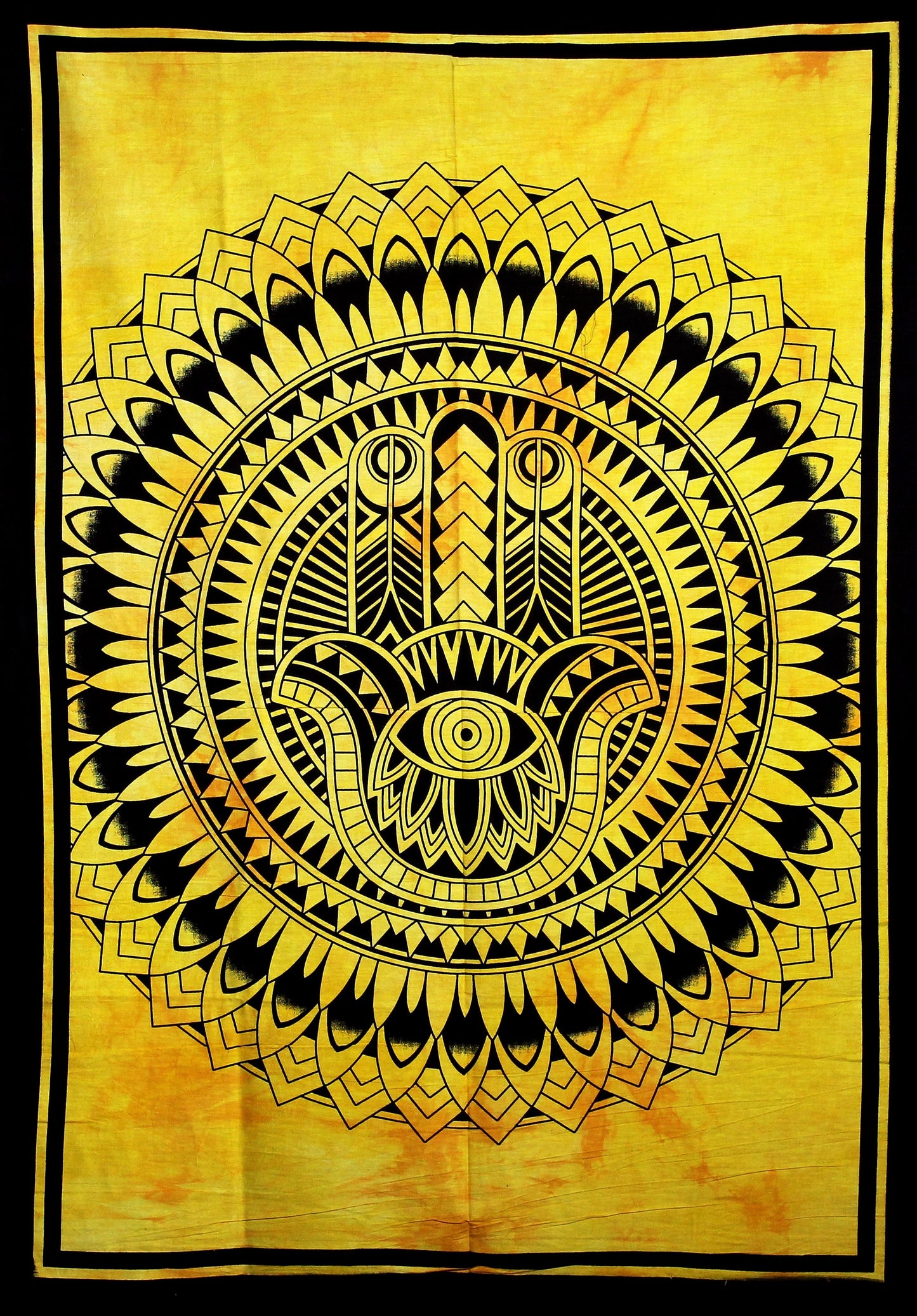 Hand printed Hamsa Fabric Poster Tapestry Wall Hanging - Available in 6 Colors