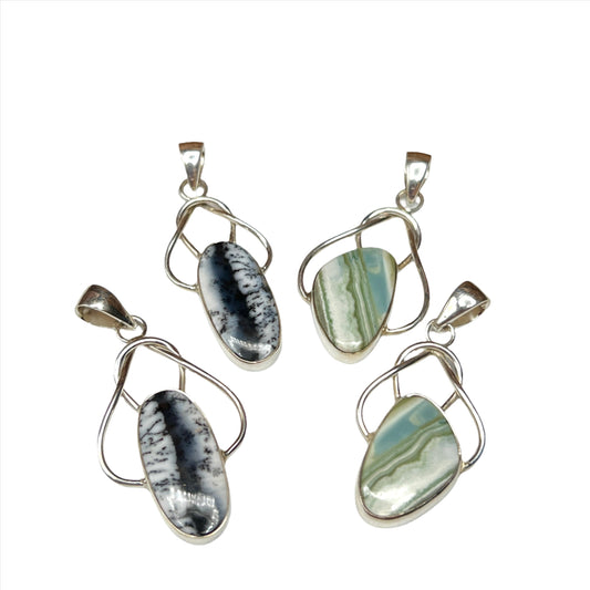 Dendritic Opal & Peruvian Opal Pendants