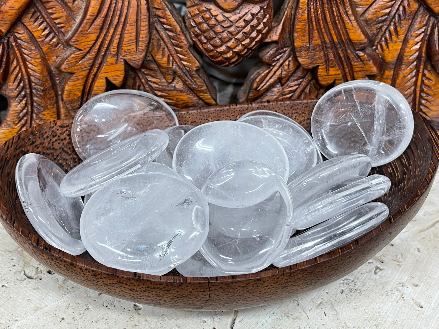 Clear Quartz Crystal Palm Stones & Worry Stones