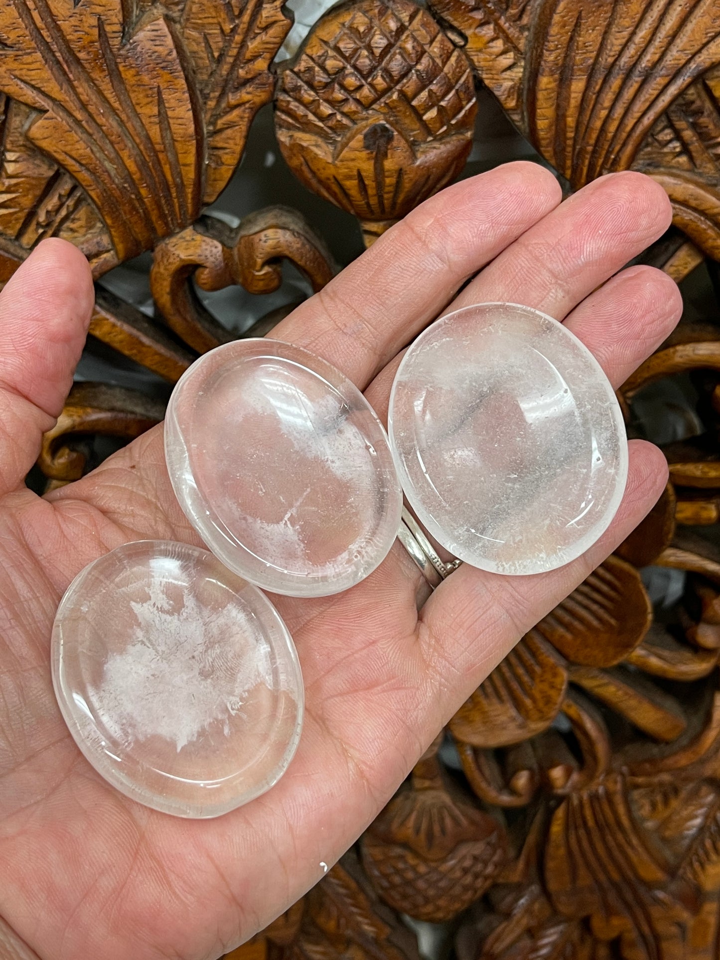 Clear Quartz Crystal Palm Stones & Worry Stones