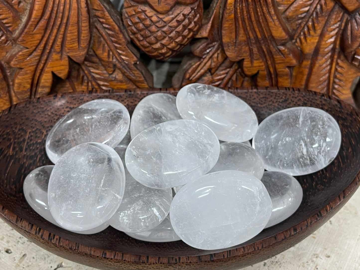 Clear Quartz Crystal Palm Stones & Worry Stones