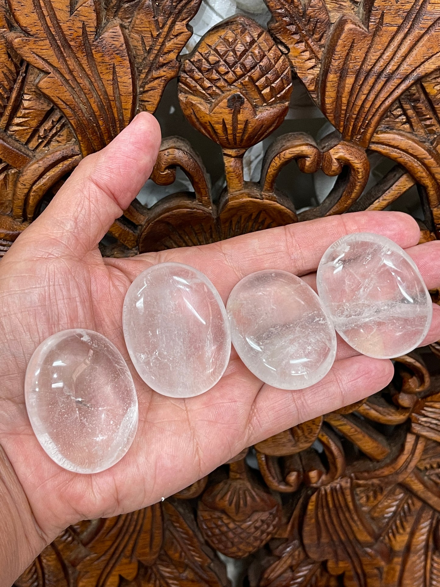 Clear Quartz Crystal Palm Stones & Worry Stones