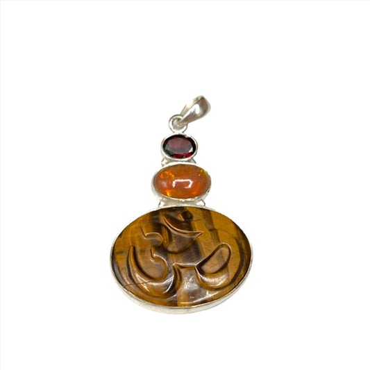 Tiger Eye Om Pendants