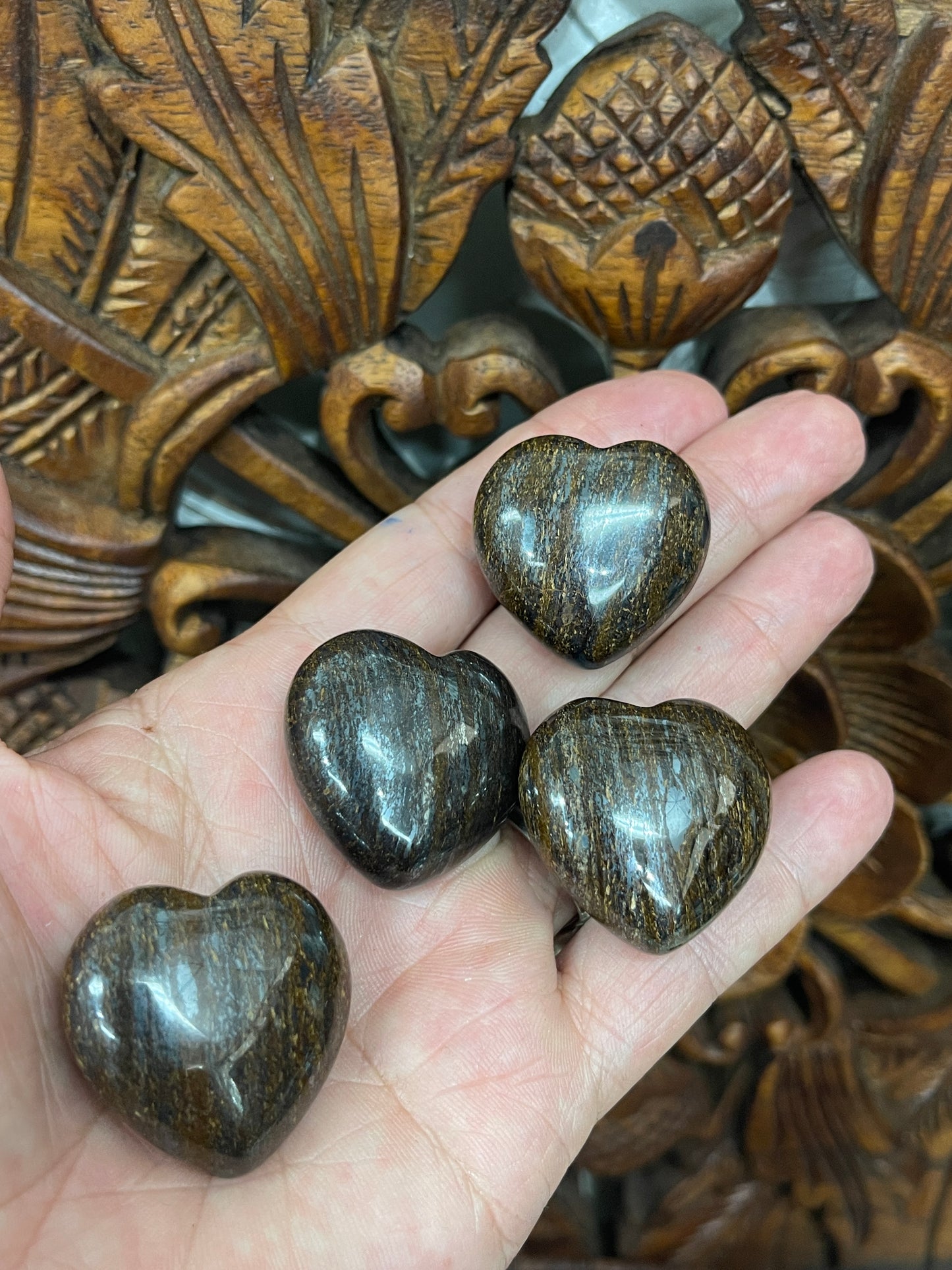 Bronzite Pocket Hearts - 2 Sizes Available