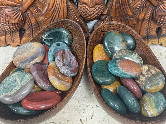 Ocean Jasper Palm Stones & Worry Stones