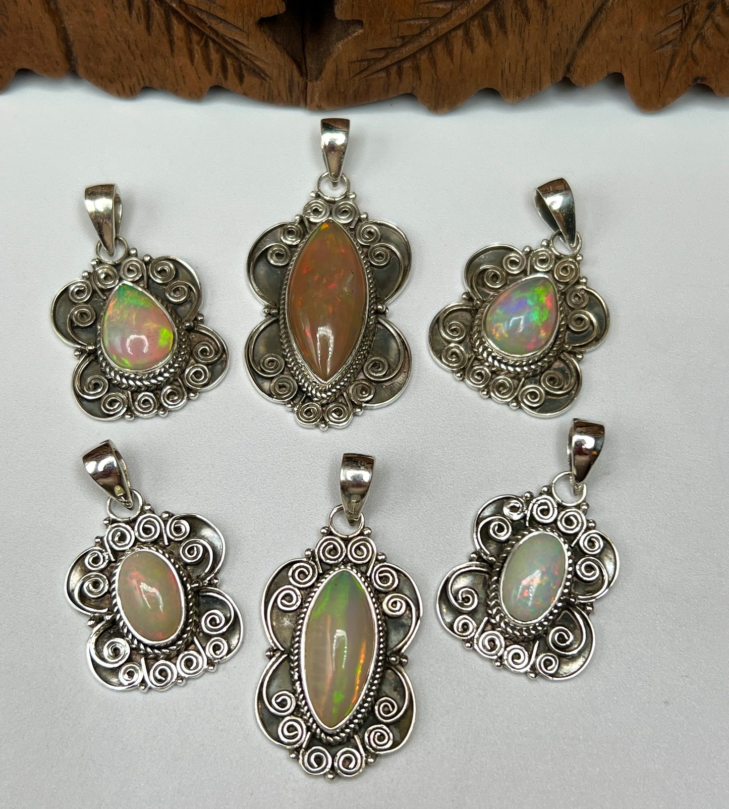 Rare Large Stone Ethiopian Opal Pendants