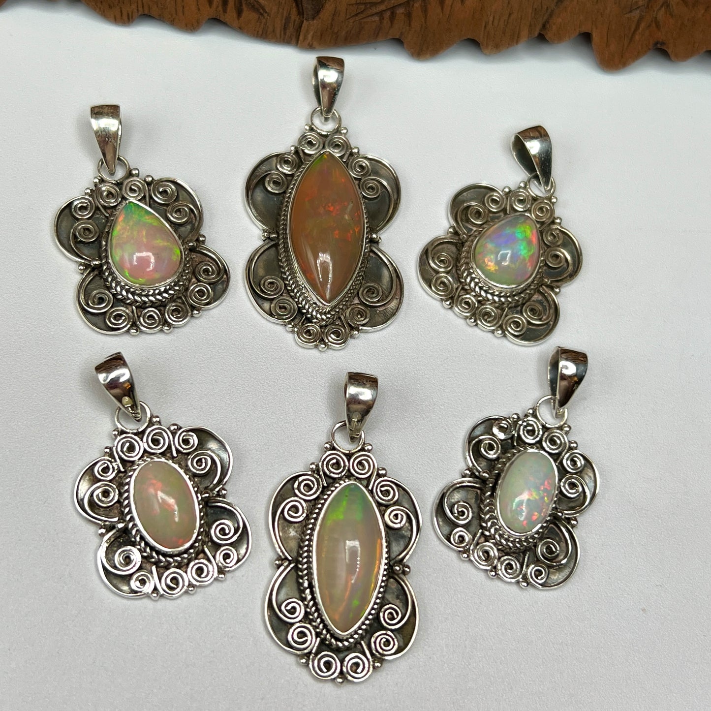 Rare Large Stone Ethiopian Opal Pendants