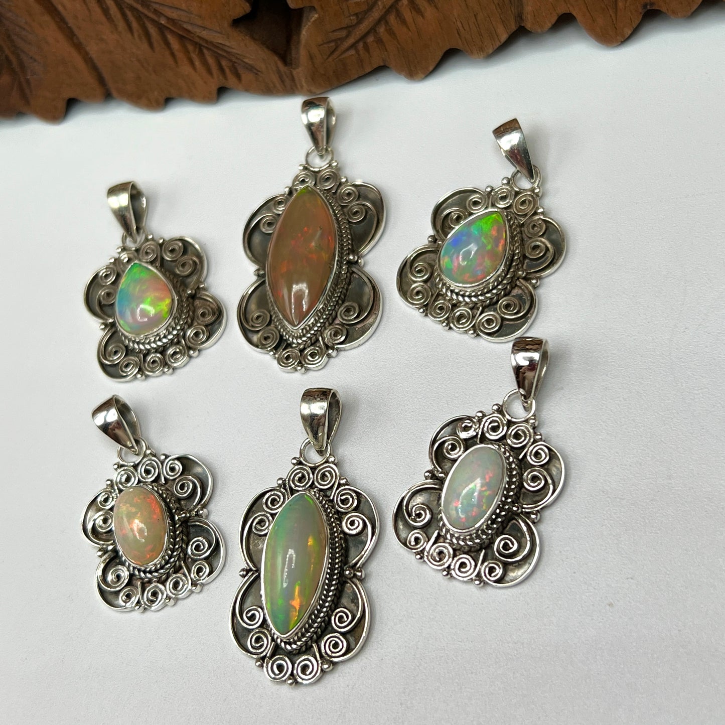 Rare Large Stone Ethiopian Opal Pendants