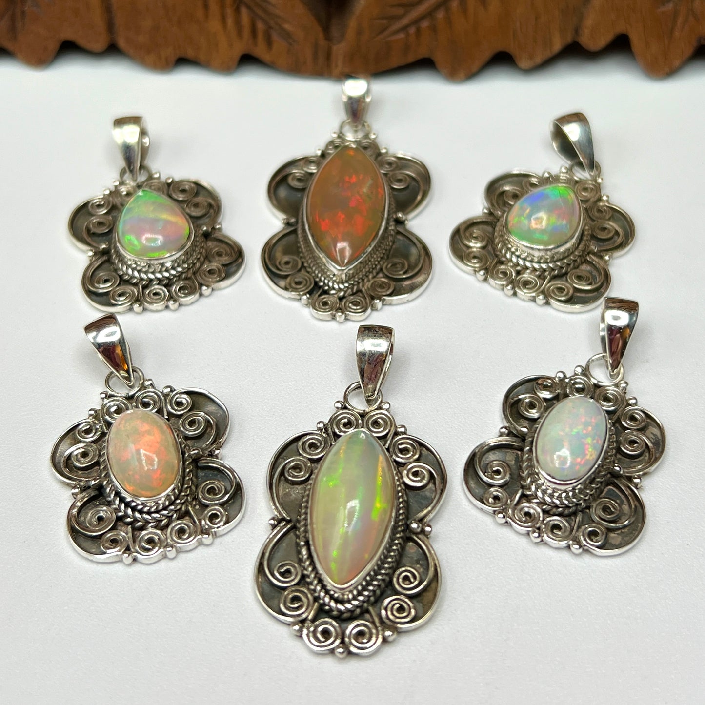 Rare Large Stone Ethiopian Opal Pendants