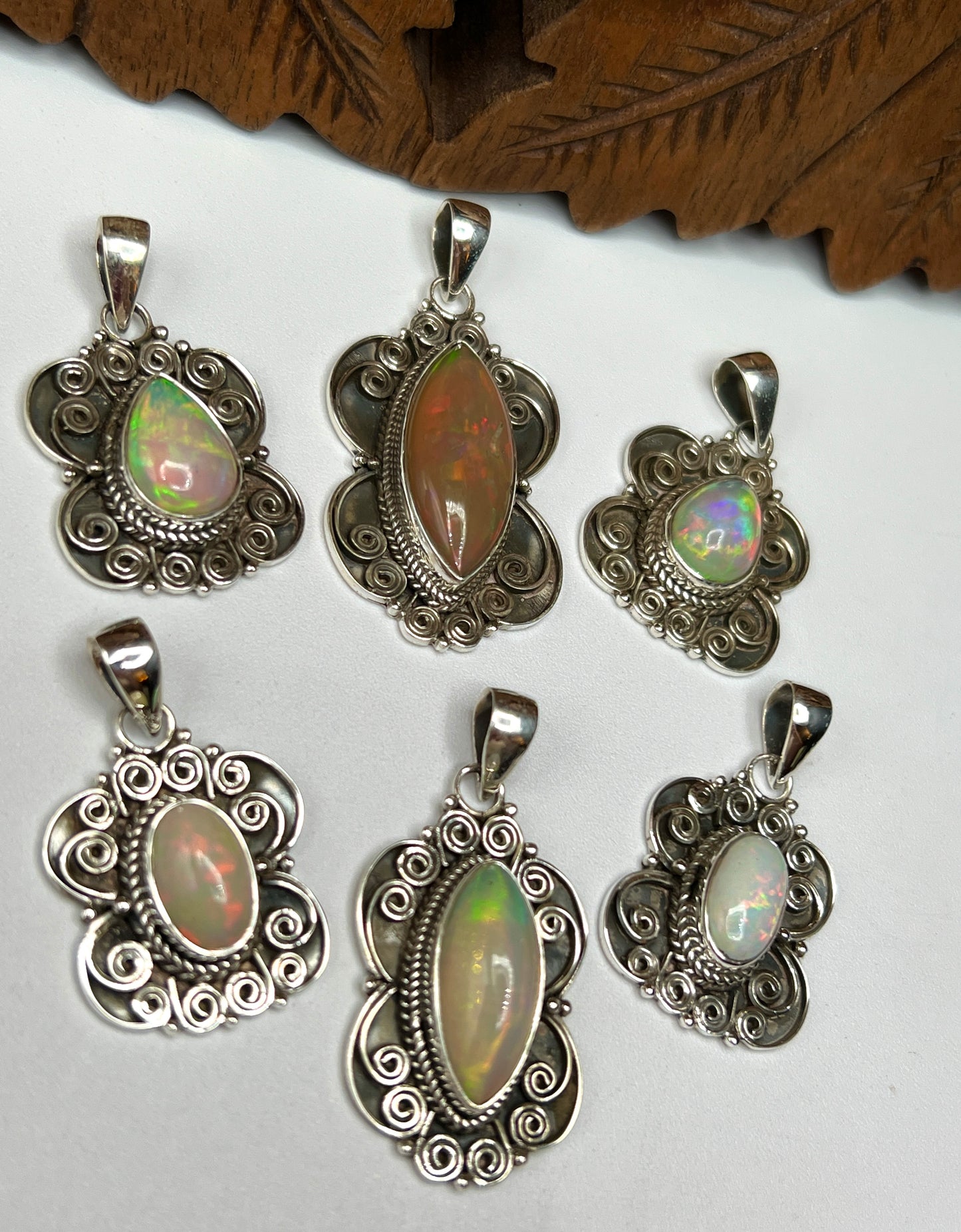 Rare Large Stone Ethiopian Opal Pendants