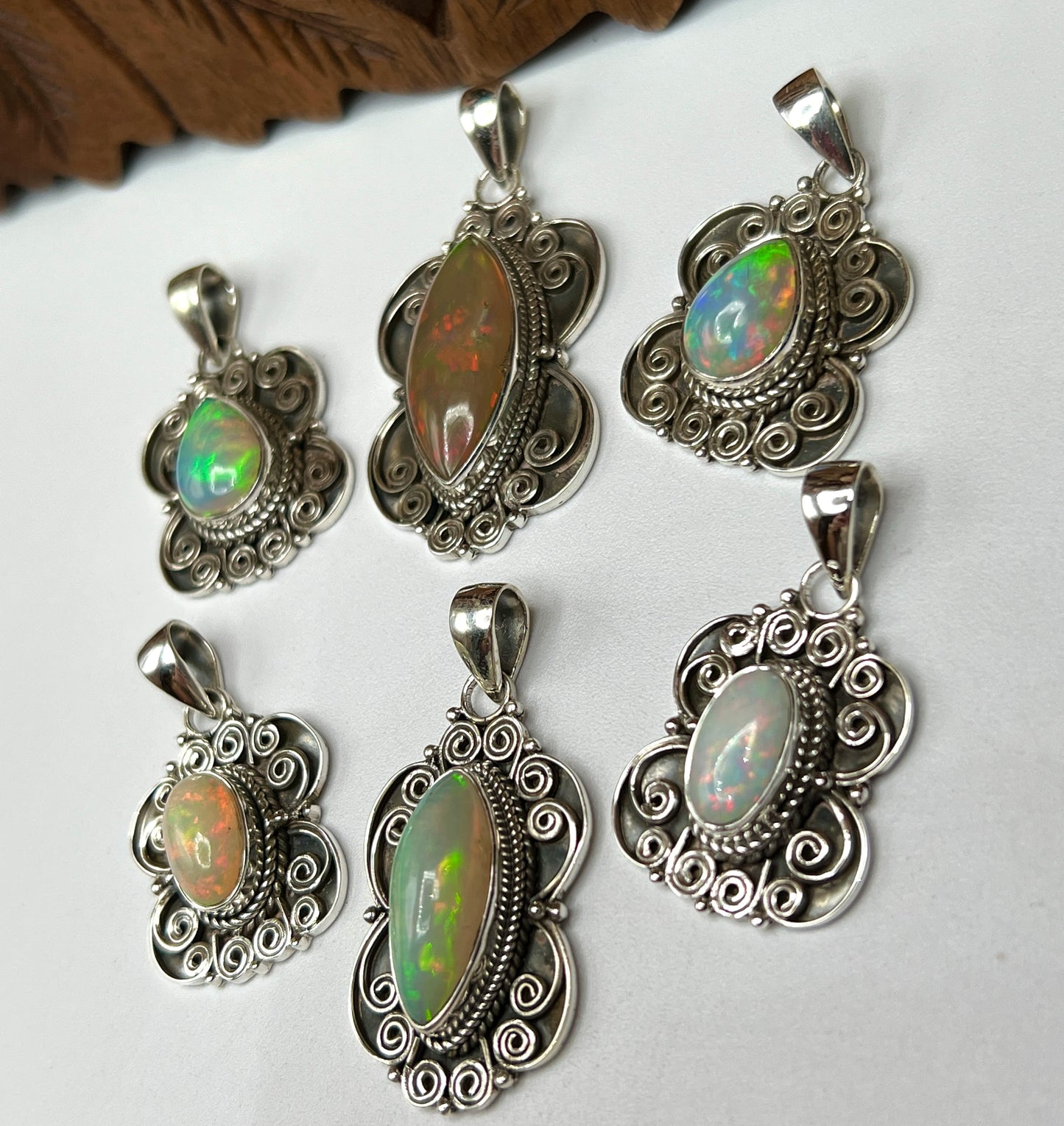 Rare Large Stone Ethiopian Opal Pendants