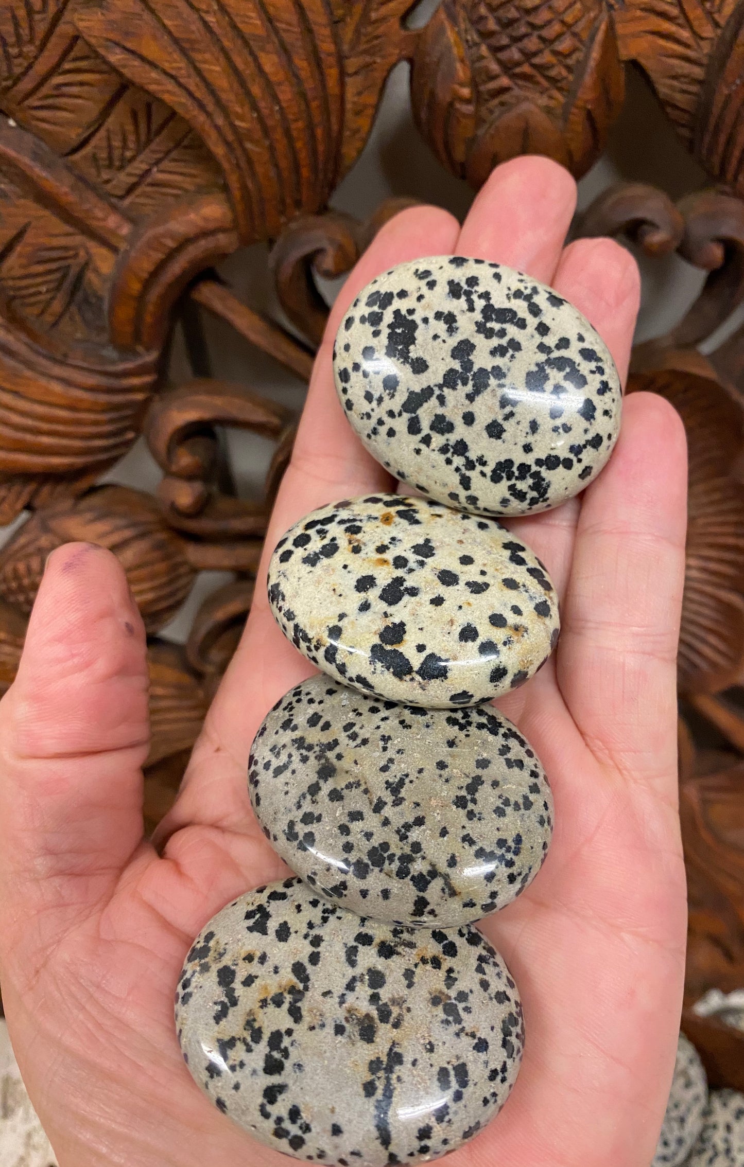 Dalmatian Jasper Palm Stones