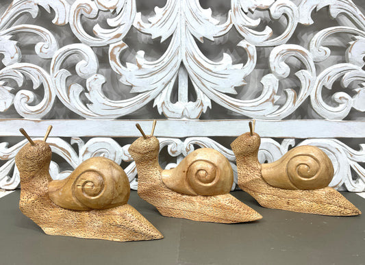 Wood Snail Carvings