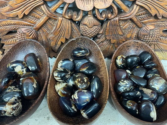 Indonesian Blue Amber Tumbled Stones