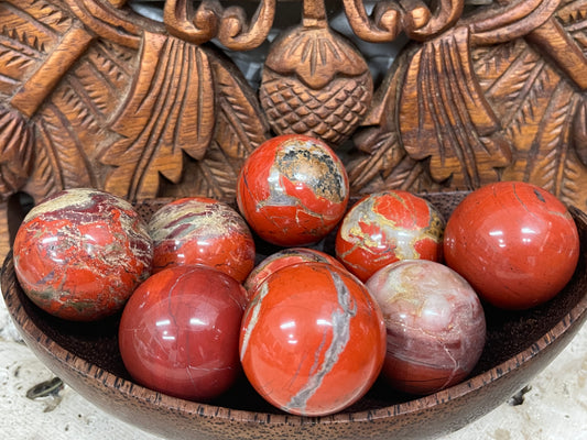 Red Jasper Spheres from Idaho - 2 Sizes Available