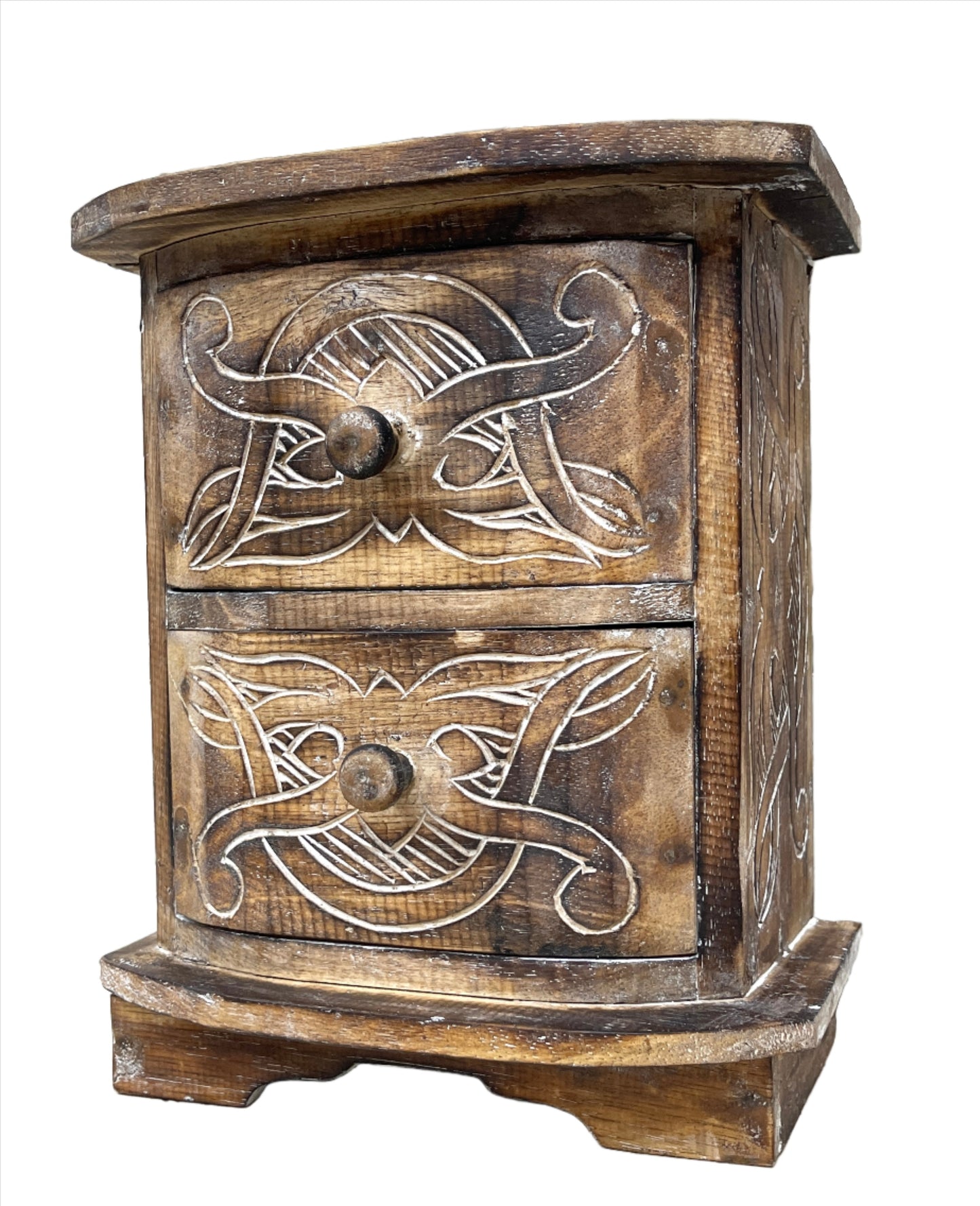 Mystic Eyes Carved Jewelry Box