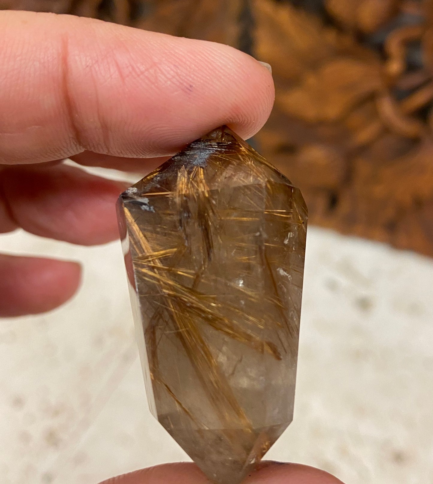 Golden Rutilated Clear Quartz Double Terminated points