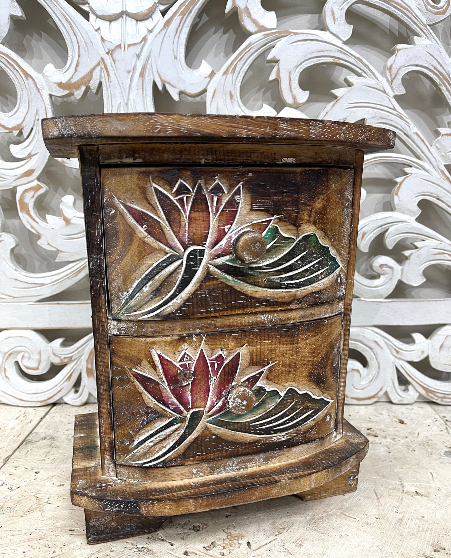 Carved Jewelry Box - Lotus