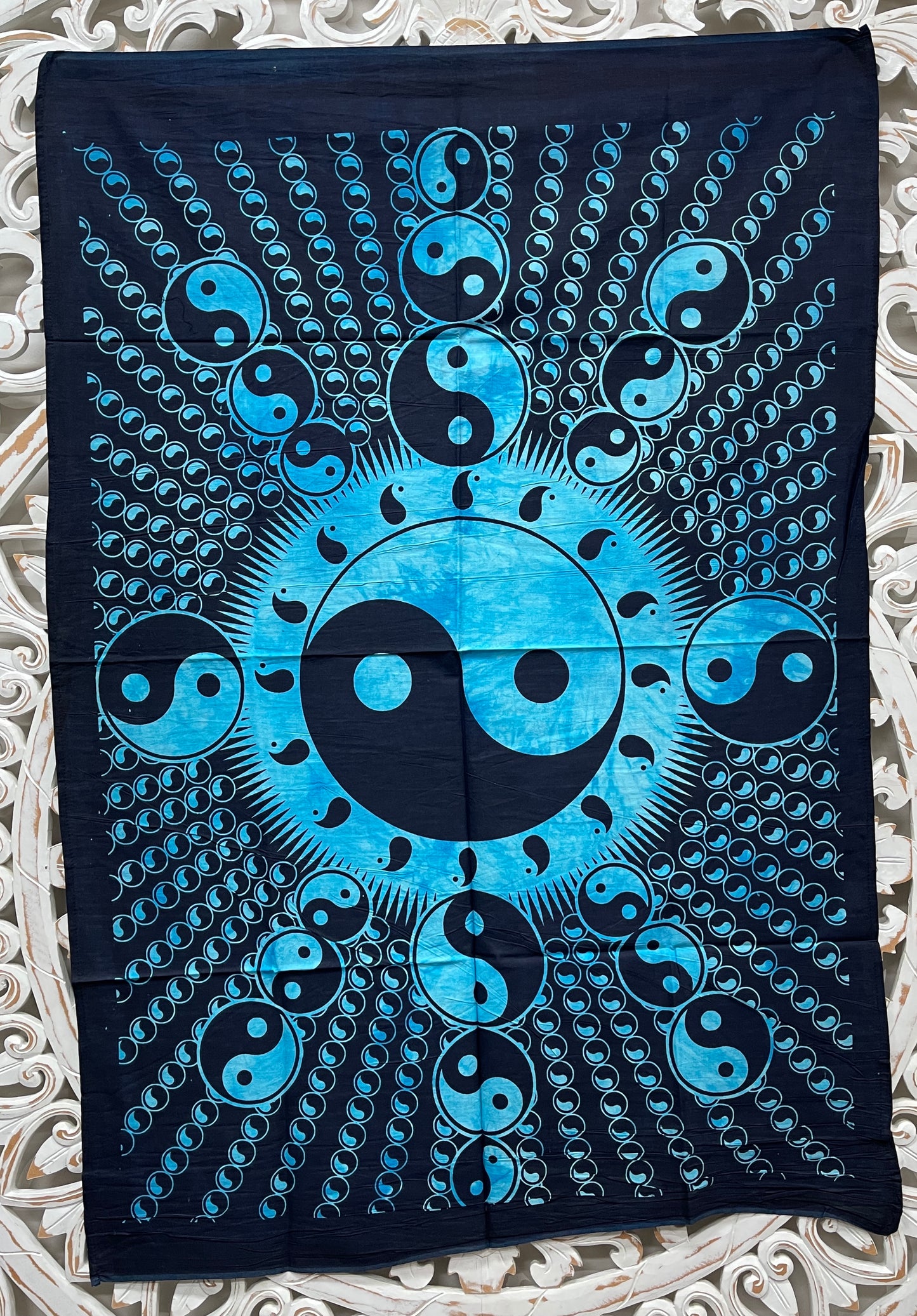 Hand printed Mini Fabric Posters Yin & Yang Tapestries Wall Hangings - Available in 5 colors