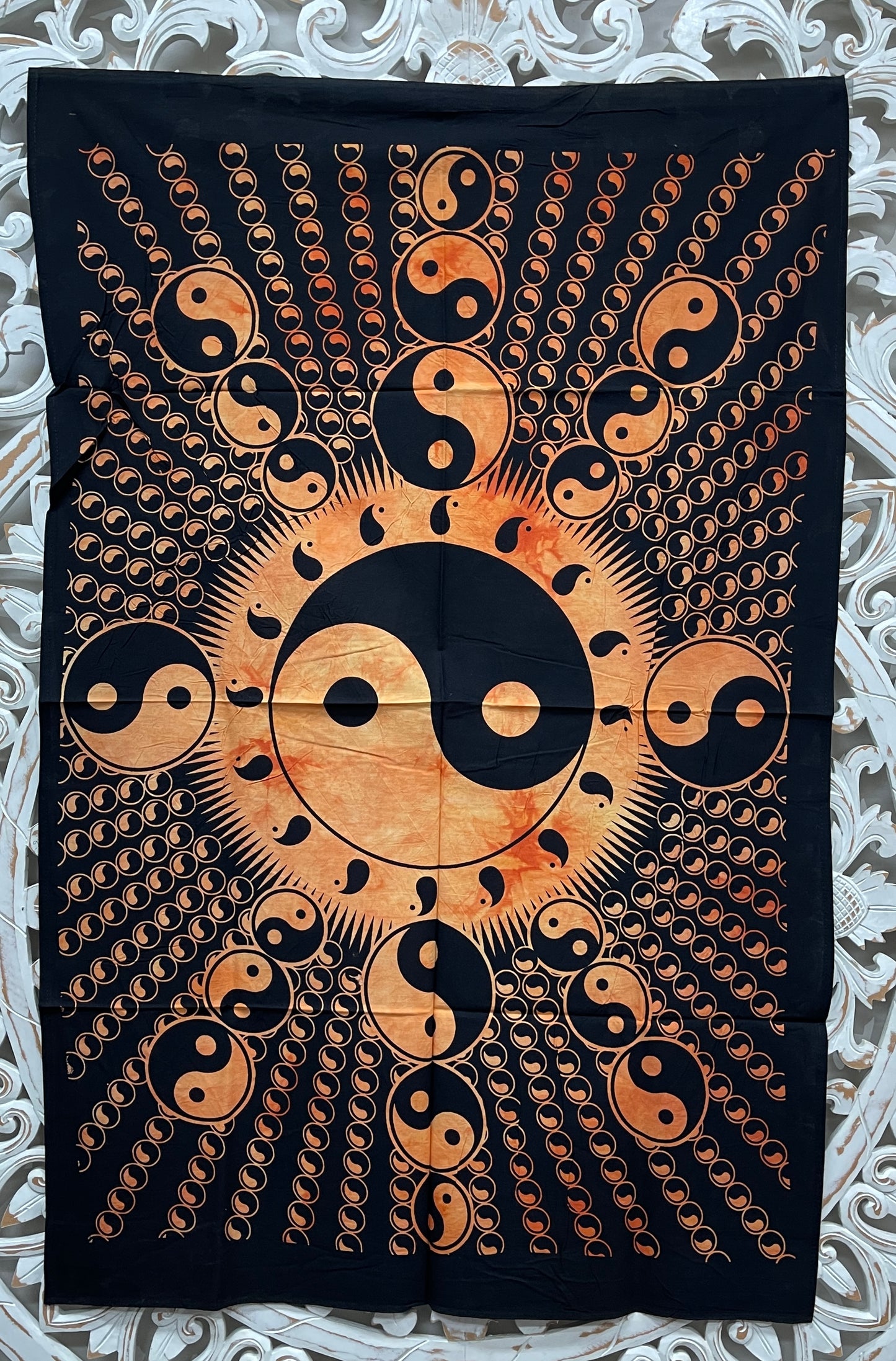 Hand printed Mini Fabric Posters Yin & Yang Tapestries Wall Hangings - Available in 5 colors