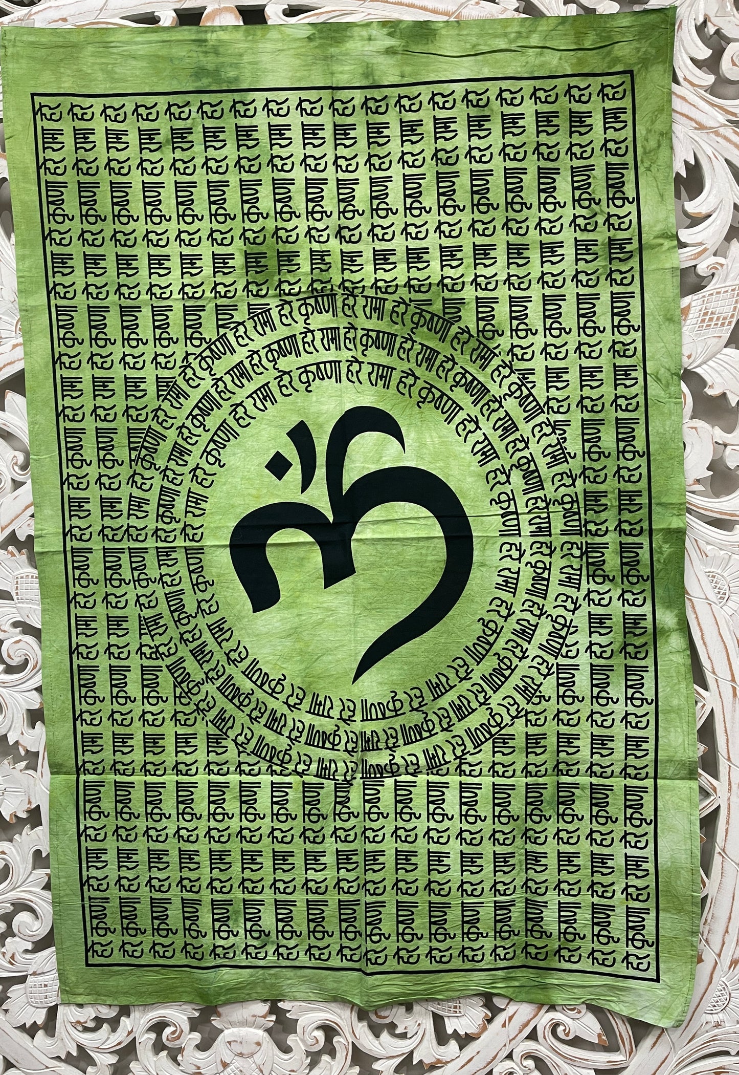 Hand printed Fabric Poster Om Mantra Tapestries Wall Hangings - 4 colors