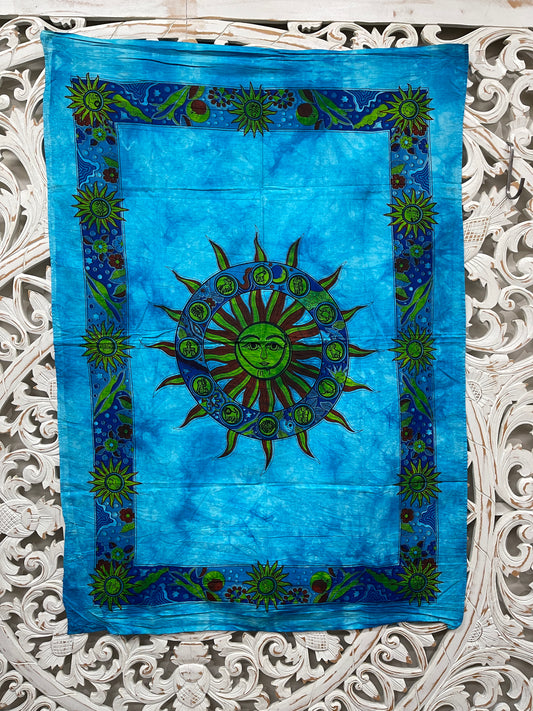 Hand printed Fabric Poster Sun & Astrology Tapestries Wall Hangings - 2 colors