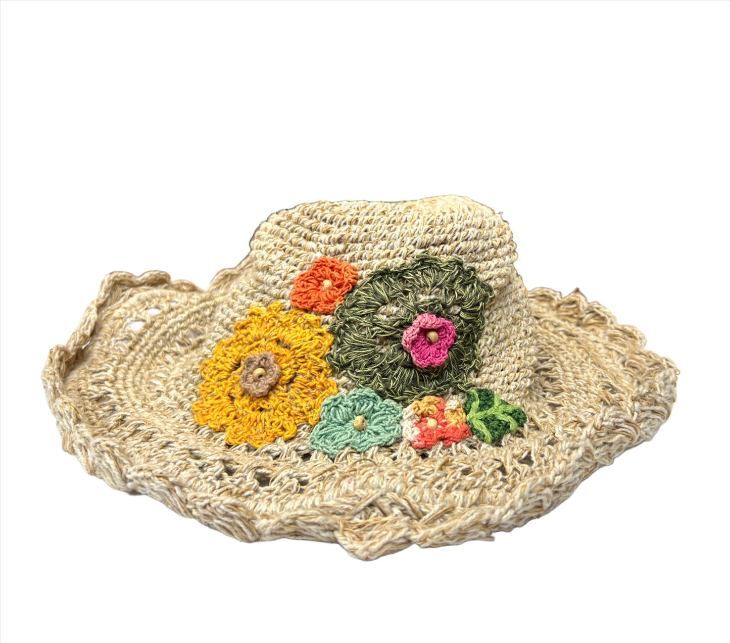 Hemp Flower Floppy Hat