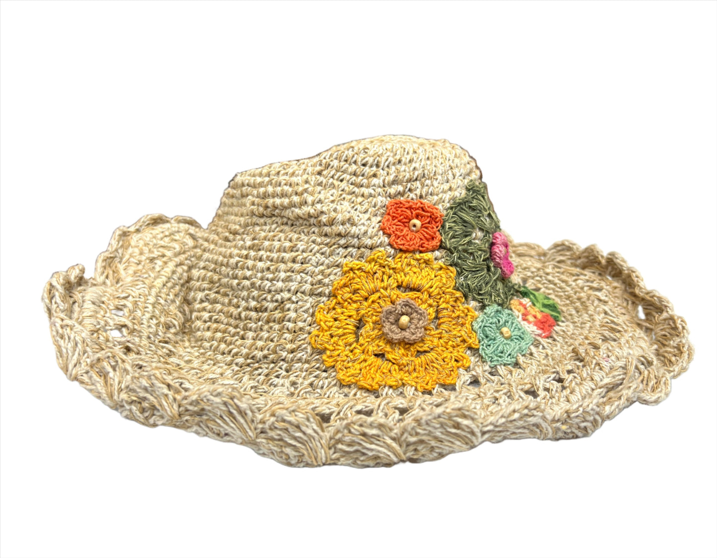 Hemp Flower Floppy Hat