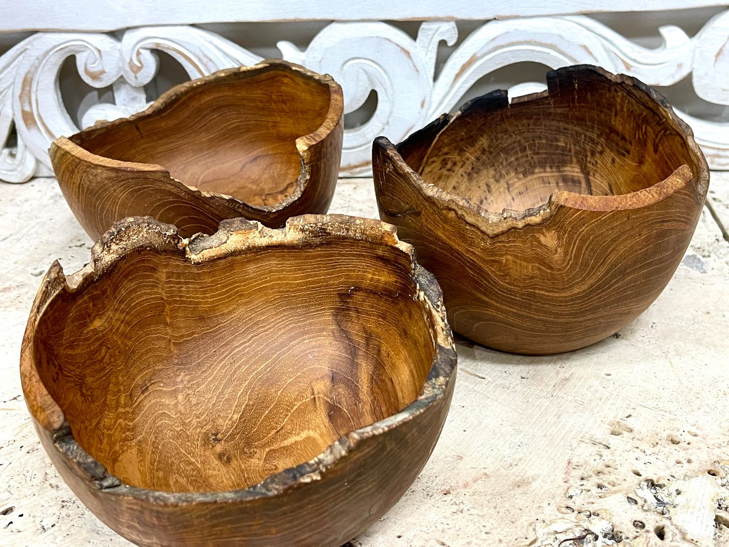 Teak Raw Edge Bowls